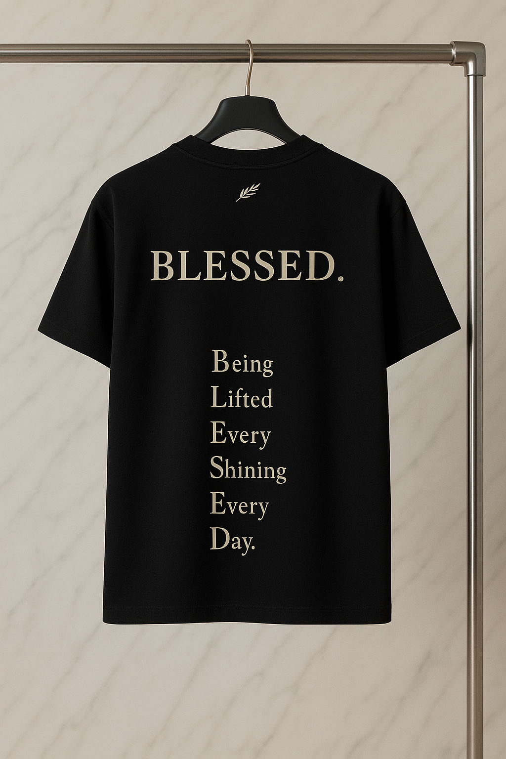 BLESSED Tee - Gold on Black